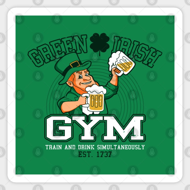 Funny Saint Patrick's Day Beer Drinking Workout Leprechaun For Beer Lovers Sticker by BoggsNicolas